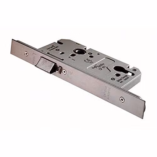 Loops Architectural DIN Euro Profile Nightlatch with Square Forend in Satin Stainless Steel