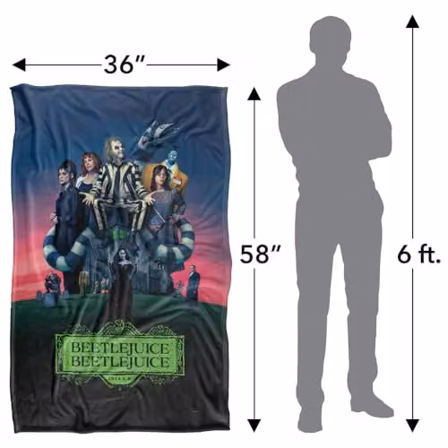LOGOVISION Beetlejuice Beetlejuice Gangs All Here Super Soft Silky Touch Fleece Throw Blanket, Multicolour, W/D/H: 91 x 147 cm – 4