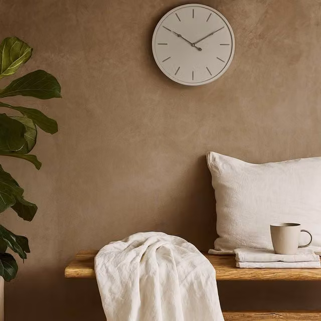 Wyld Haus Scandinavian Minimalist Silent Analog Round Metal Wall Clock in White and Grey – 1