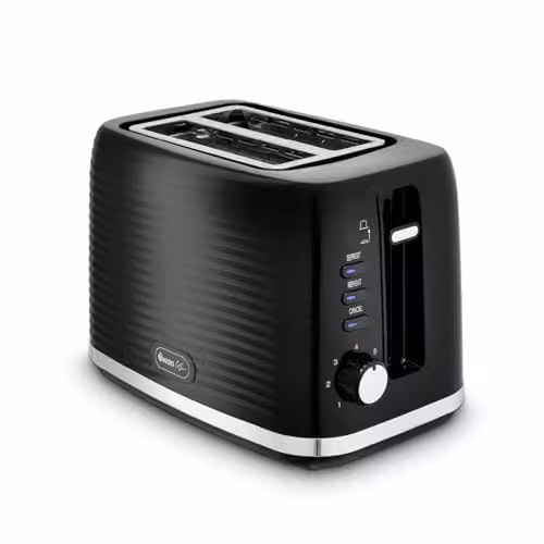 Swan Wave 2-Slice Toaster in Black, ST19034BLK