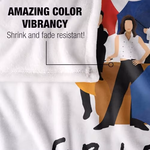 Warner Bros. Friends Colour Cut Out Super Soft Fleece Throw Blanket, Multicolour and White – 2