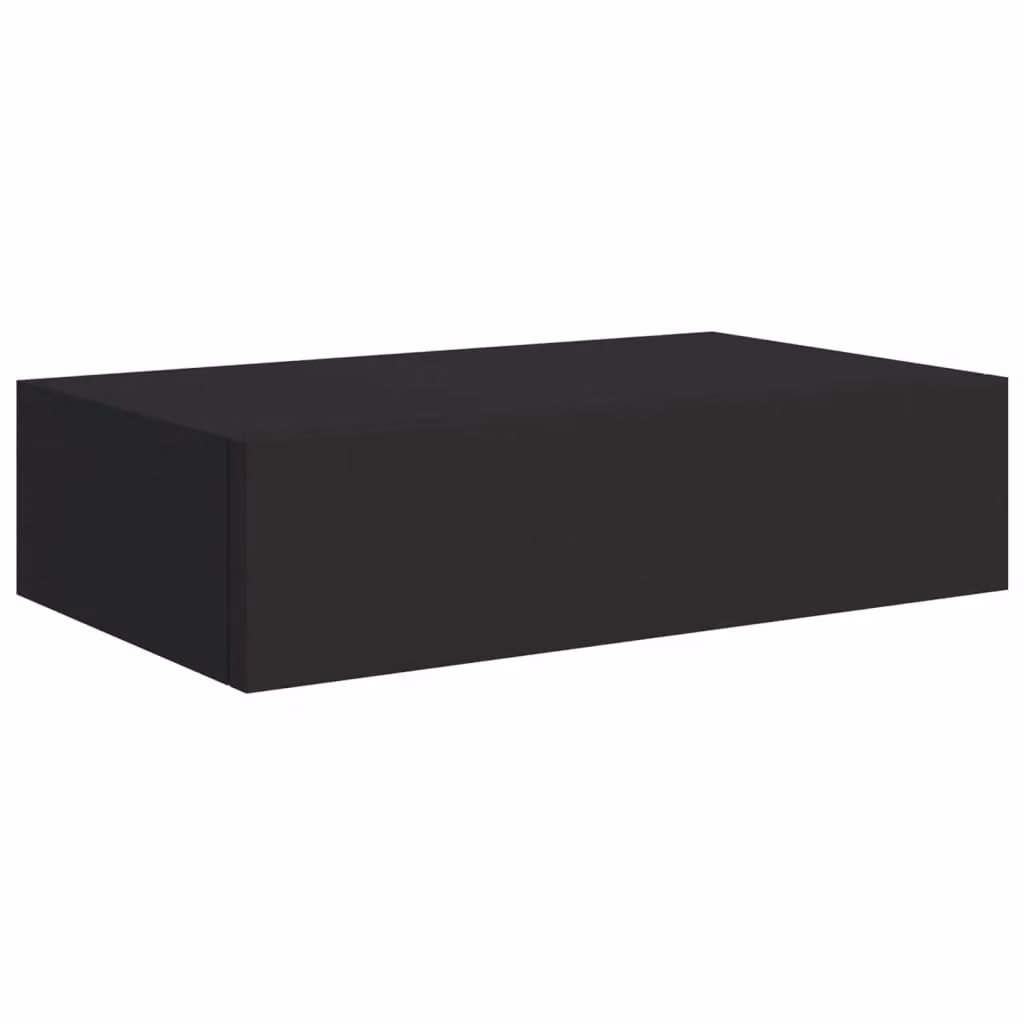 Berkfield Home Wall-mounted Drawer Shelves, 2 Piece Set in Black MDF and Metal, W: 40 cm, D: 23.5 cm, H: 10 cm – 4
