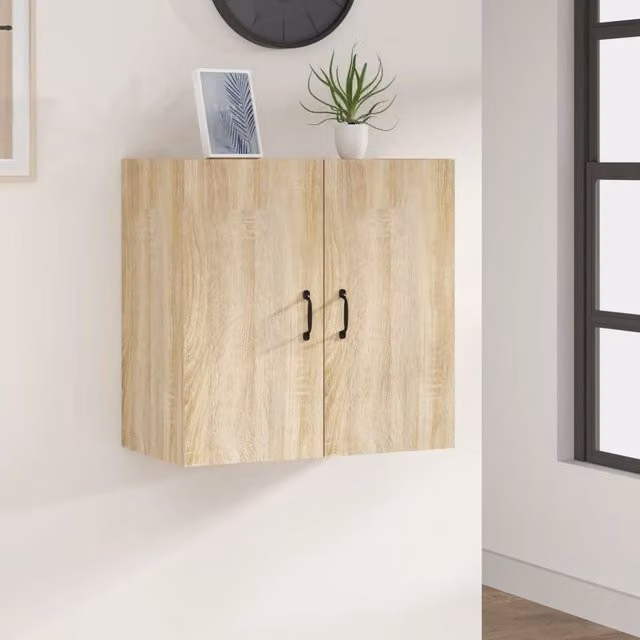 Berkfield Home Sonoma Oak Wall Cabinet in Brown, W/D/H: 60 x 31 x 60 cm
