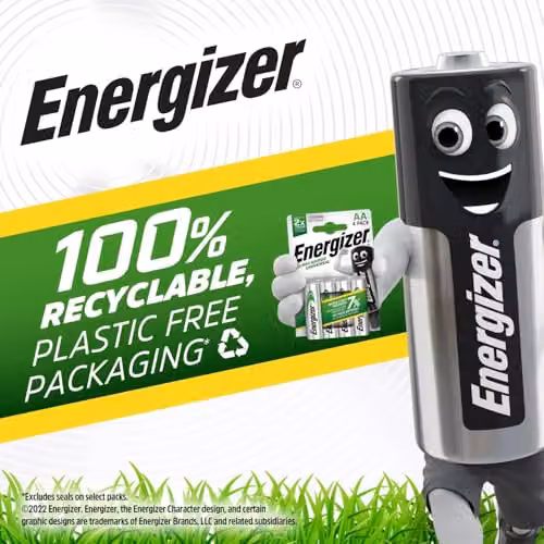 Energizer Recharge Universal AA Rechargeable Batteries, 1350 mAh, 4 Pack, Silver and Multicolour – 3