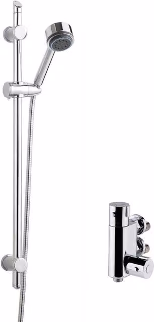 Balterley Thermostatic Vertical Bar Shower Set with Multifunction Handset and Slide Rail in Silver