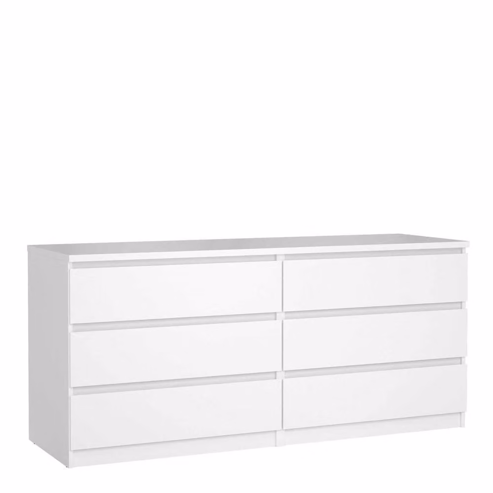 Wyld Haus Budapest White 6 Drawer Wide Chest of Drawers with Gloss Finish – 2