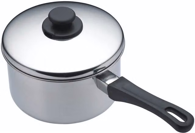 KitchenCraft Stainless Steel and Aluminium Extra Deep Saucepan with Lid, Silver