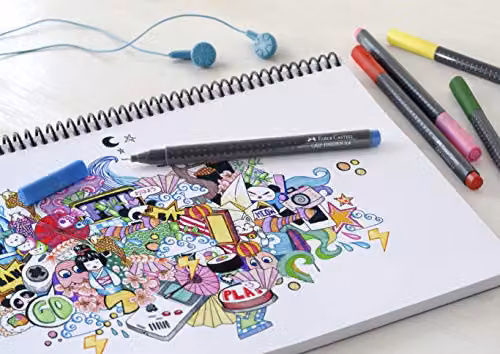 Faber-Castell Grip Finepen Colouring Pens, Multicolour Pack of 20 – 5