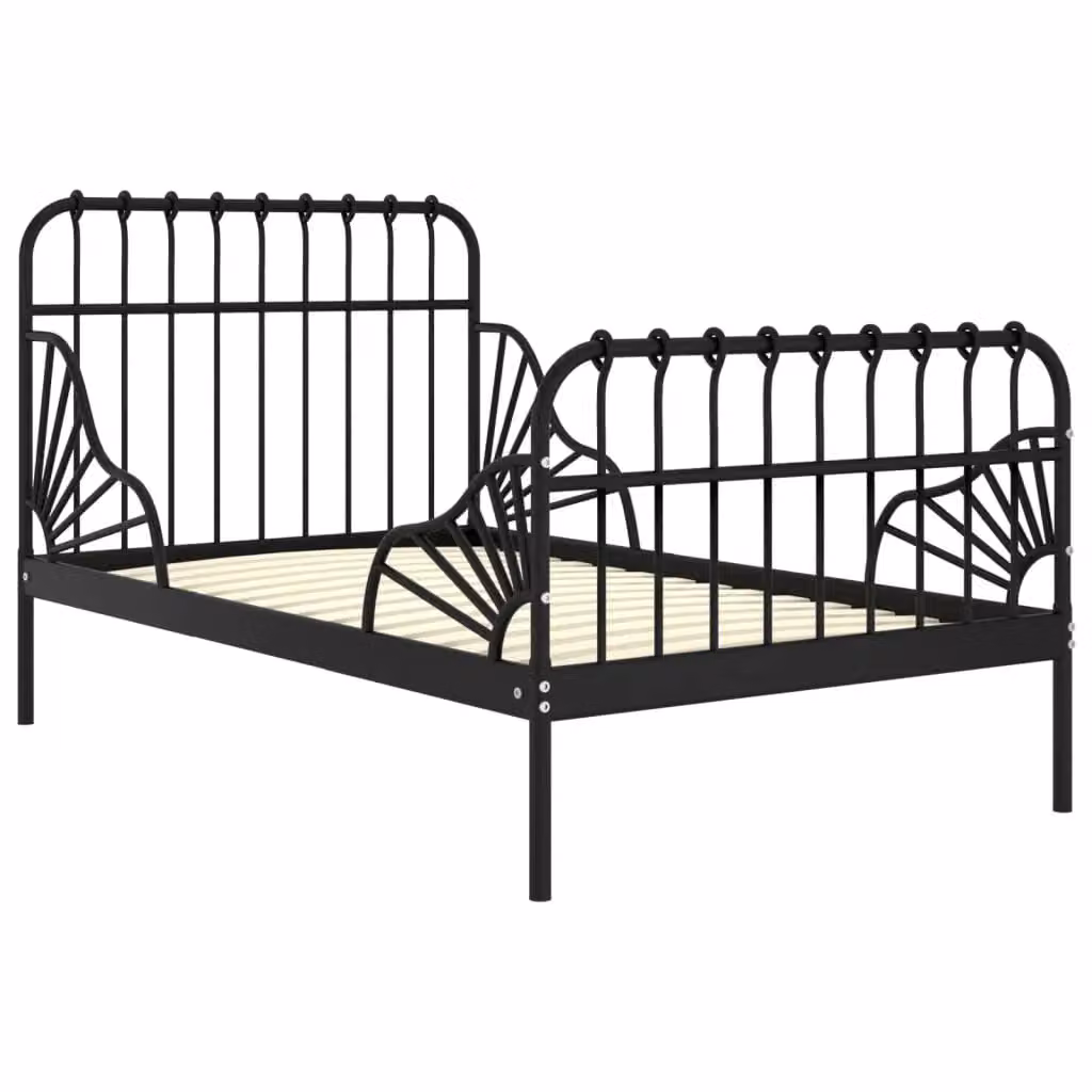 Berkfield Home Extendable Metal Bed Frame, Black, W: 80 cm, D: 130/200 cm – 2