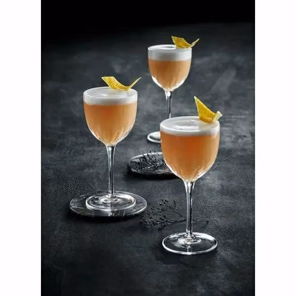 Luigi Bormioli Mixology Nick and Nora Sherry Wine Glasses, 6 Pack, Silver and Transparent – 4