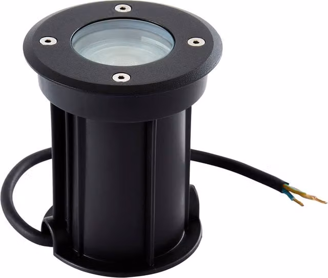 Litecraft Terra Outdoor Drive Over Recessed Garden Light in Black and Stainless Steel