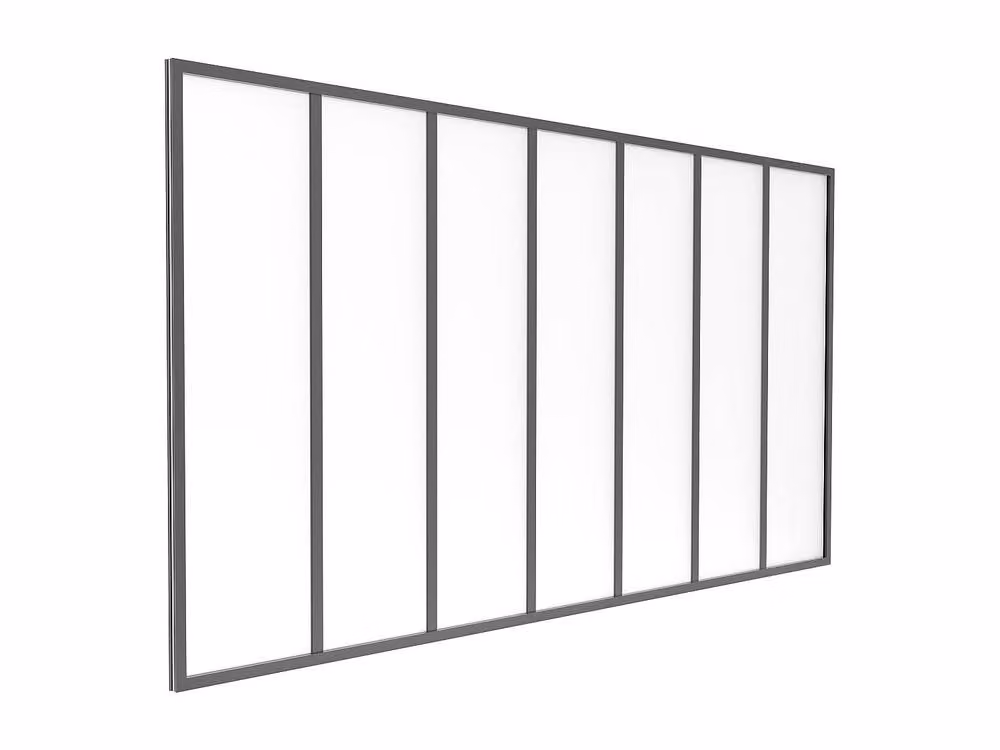 Vente-unique Modern Powder-Coated Aluminium and Frosted Glass Partition in Black, H 210 cm x W 105 cm – 2
