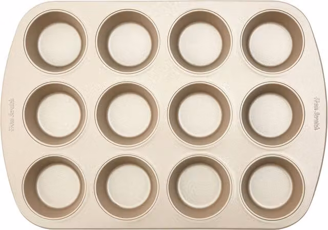 Orsina Gold Non-Stick 12-Hole Muffin Tray in Champagne Carbon Steel – 1