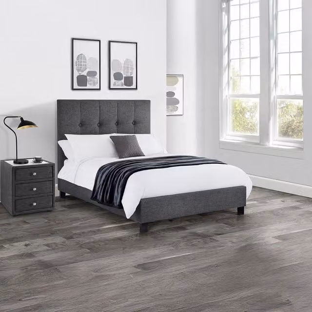 Julian Bowen Sorrento Upholstered Bed Frame with Lift Up Base, Grey, 140 x 200 cm
