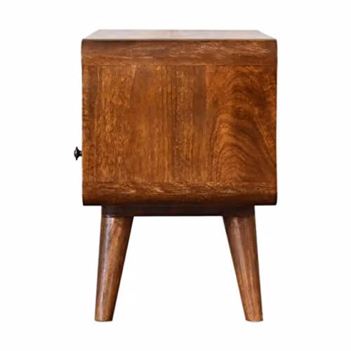 Artisan Furniture Modern Solid Mango Wood Mini Chestnut Curved Media Unit with 2 Drawers, Brown, W/D/H: 60.0 x 30.0 x 45.0 cm – 7