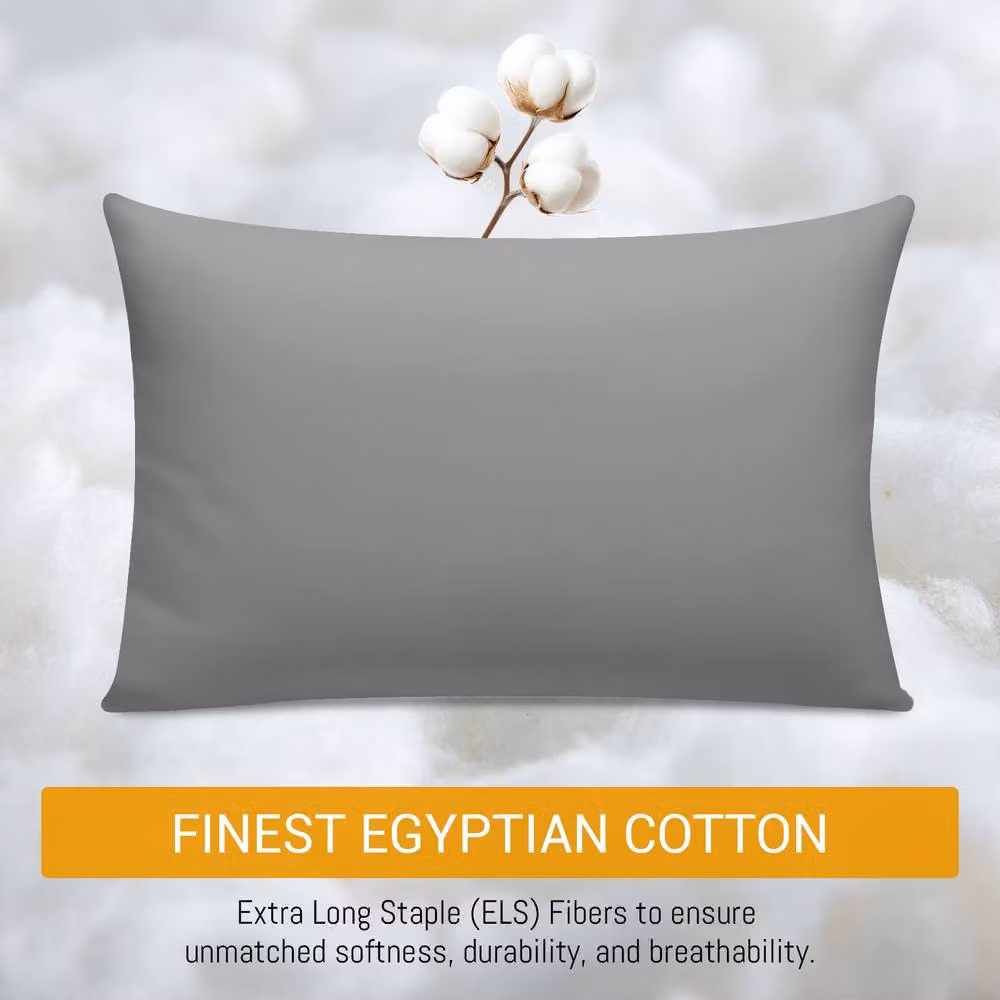 Pamposh Set of 4 Grey Mako Satin 300 Thread Count Cotton Sateen Standard Pillow Cases – 2