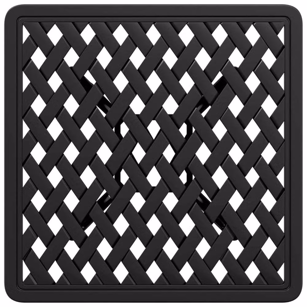 Berkfield Home Modern Square Garden Table in Black Powder Coated Aluminium, W/D/H: 53 x 53 x 53 cm – 4