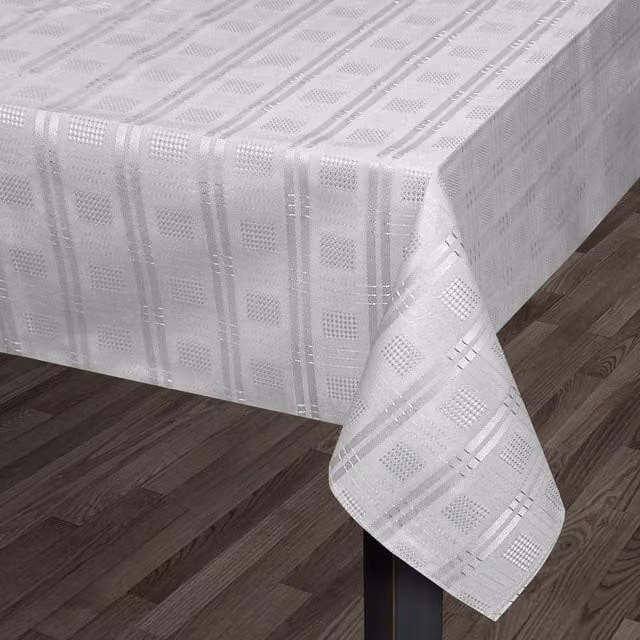 Kitchen Trends Hampton Silver Jacquard Polyester Tablecloth, Width: 70 cm