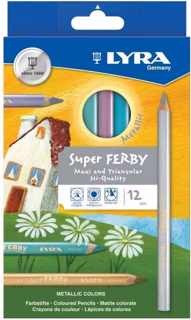 Lyra Super Ferby Metallic 12 Piece Multicolour Pigment Set