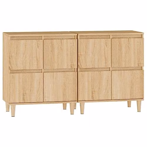 vidaXL Set of 2 Sonoma Oak Sideboards in Brown, W/D/H: 60 x 35 x 70 cm
