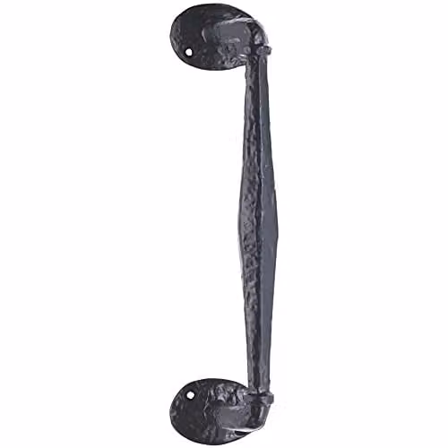 Loops Offset Traditional Forged Pull Handle in Black Antique