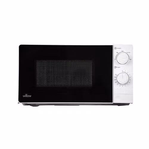 Willow WM207MWH 700W 20L Solo Microwave with 5 Power Levels, Defrost Function and LED Display, White