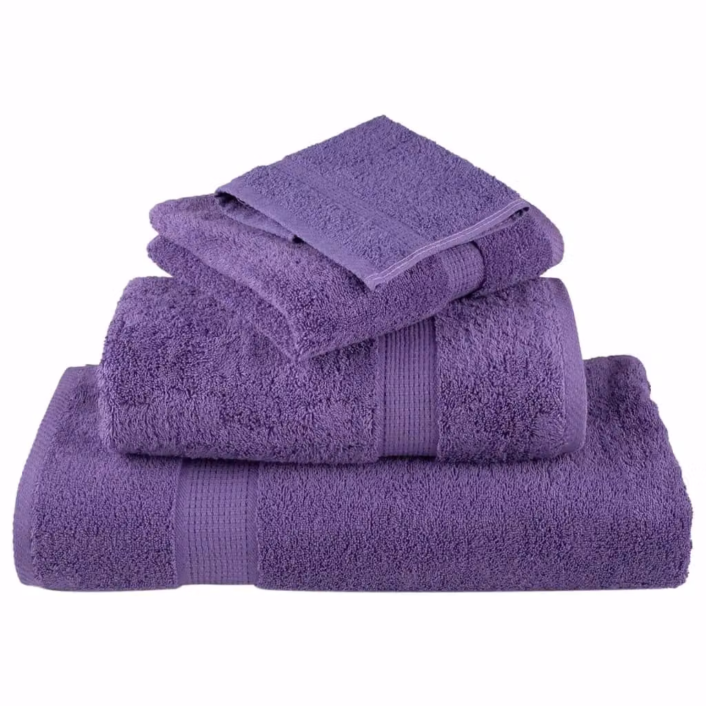 Berkfield Home SOLUND Premium Cotton Soap Towels, Purple, 10 pieces, W/D/H: 30 x 30 cm – 4