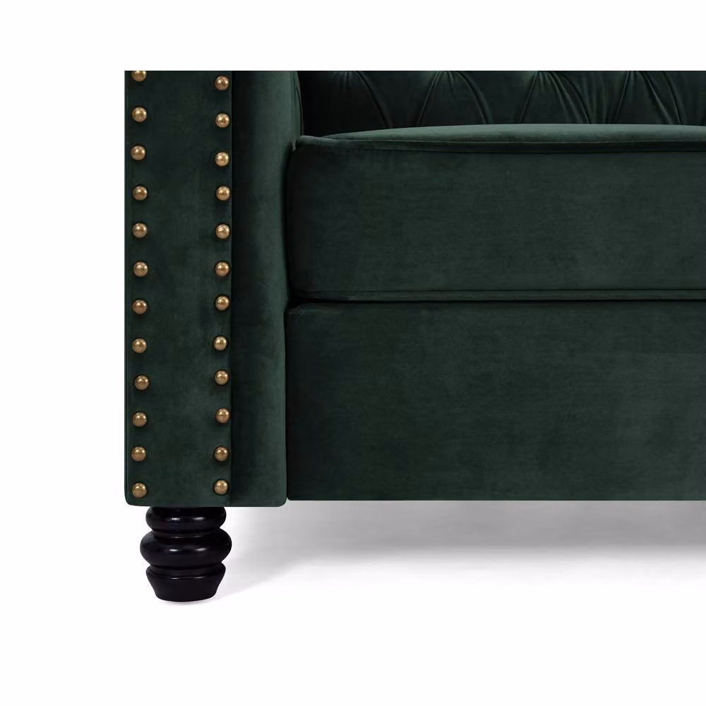 Home Detail Chester 2 Seater Green Velvet Chesterfield Sofa with Sleeping Function – 3