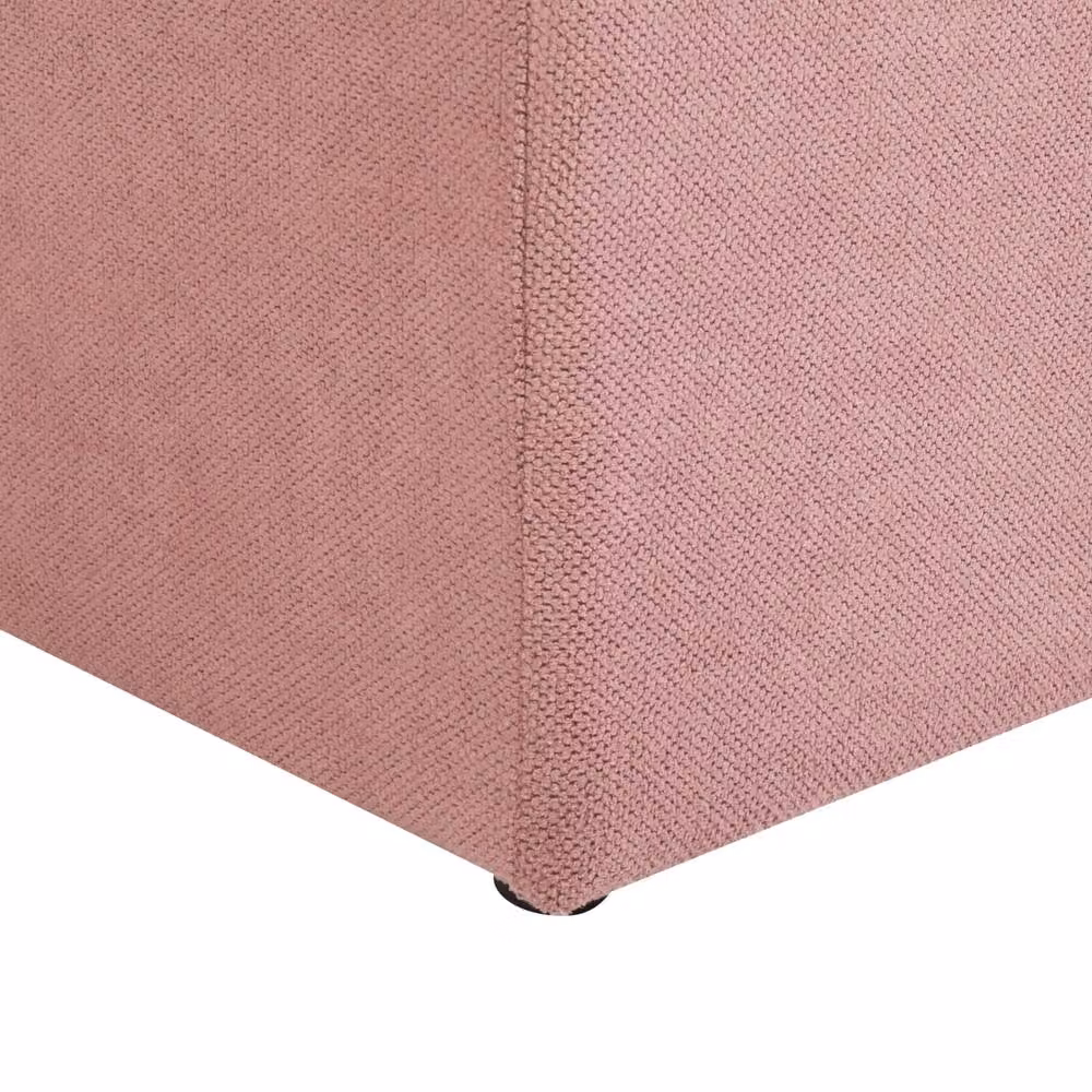 Wyld and Coco Pink Polyester Upholstered Storage Ottoman Footstool W: 100 cm, D: 42 cm, H: 40 cm – 6