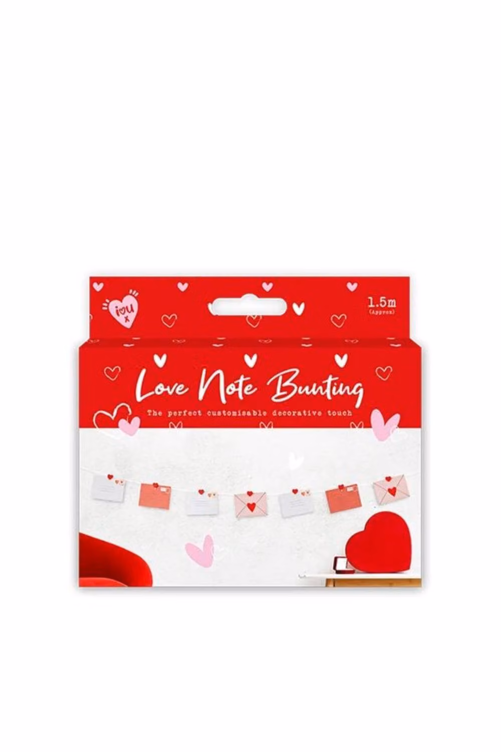 KDMD Valentines Customisable Love Note Bunting 4 Pack in Red and Multicolour – 2