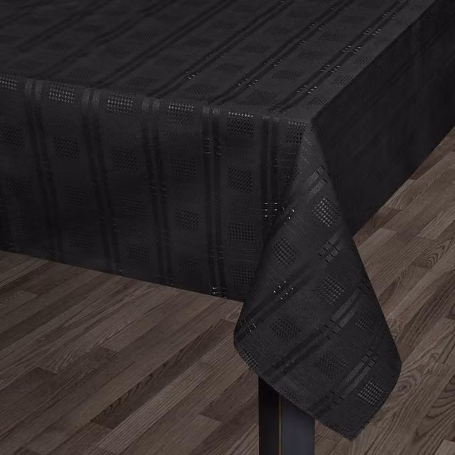 Kitchen Trends Hampton Jacquard Tablecloth in Black