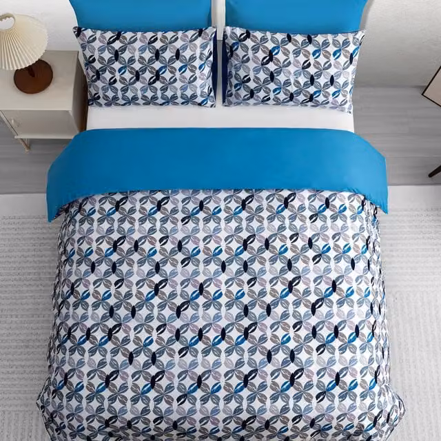 Pamposh Single Microfibre Duvet Cover Set in Blue, including 1 x Duvet Cover and 1 x Pillowcase