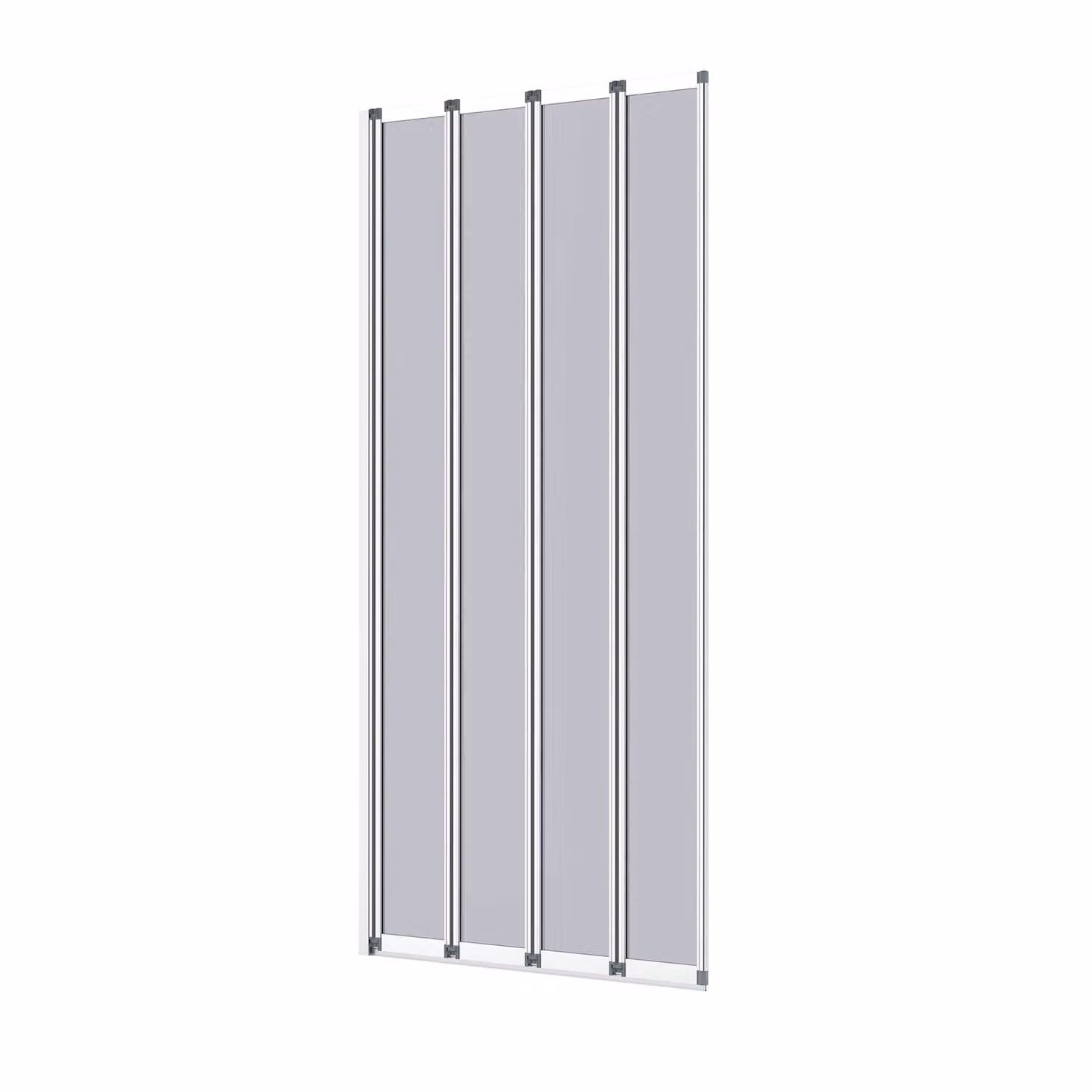 Living and Home 4-Fold Grey Glass Shower Screen, W/H: 140.0 x 79.5 cm – 2