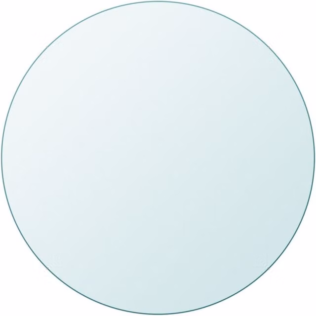 Berkfield Home Round Tempered Glass Table Top, Clear, Diameter: 60 cm