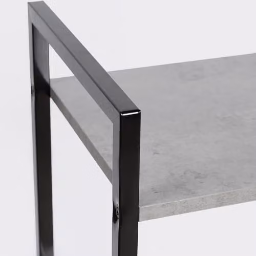 OHS Manhattan 3 Tier Ladder Shelving Unit in Matt Grey, W/D/H: 80 x 24 x 80 cm – 3