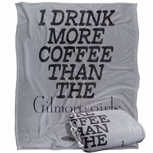 LOGOVISION Gilmore Girls More Coffee Silky Touch Super Soft Fleece Throw Blanket, Multicolour, W: 152.4 cm x D: 152 cm