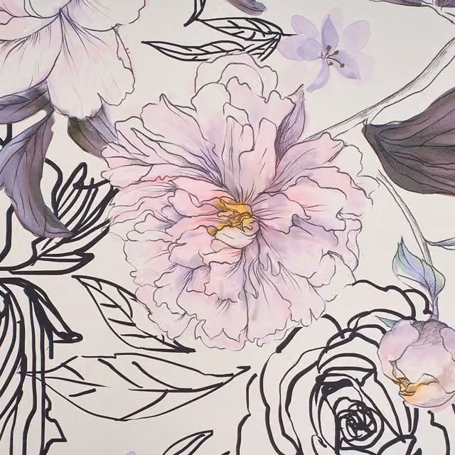 Livingandhome Multi-Colour Self-Adhesive Floral Wallpaper Roll