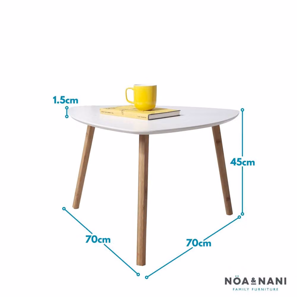 Nöa and Nani Malme Extra Large Round Side Table in White and Natural Pine – 2
