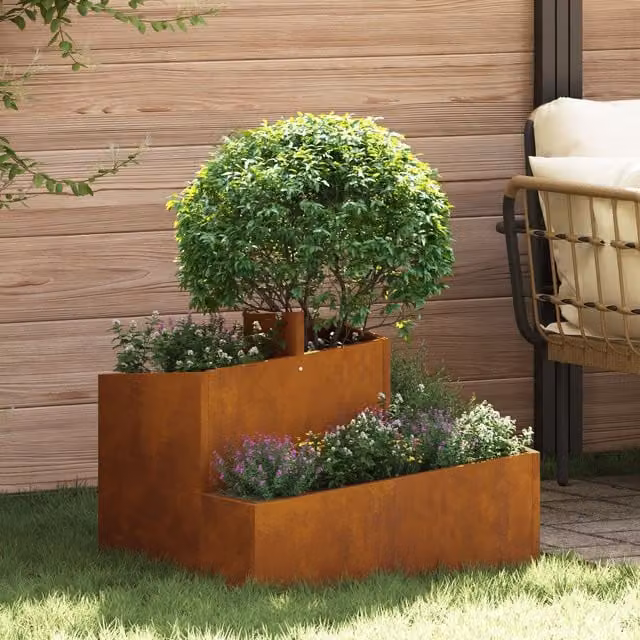 Berkfield Home Medium Corten Steel Planter in Brown – 1