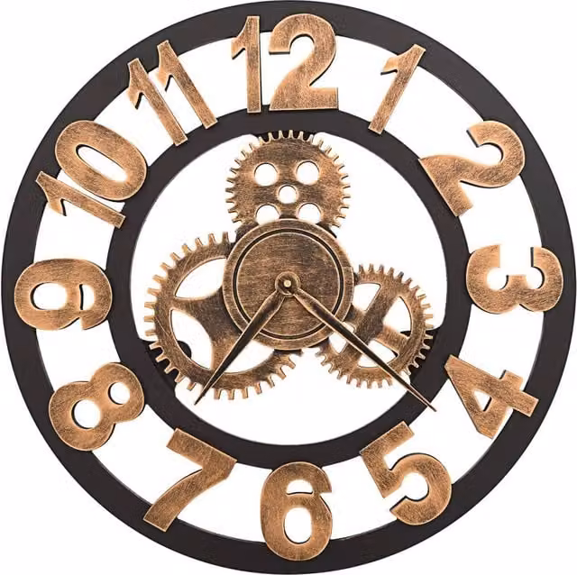 Berkfield Home Geometric Metal Wall Clock in Gold and Black, Diameter: 58 cm