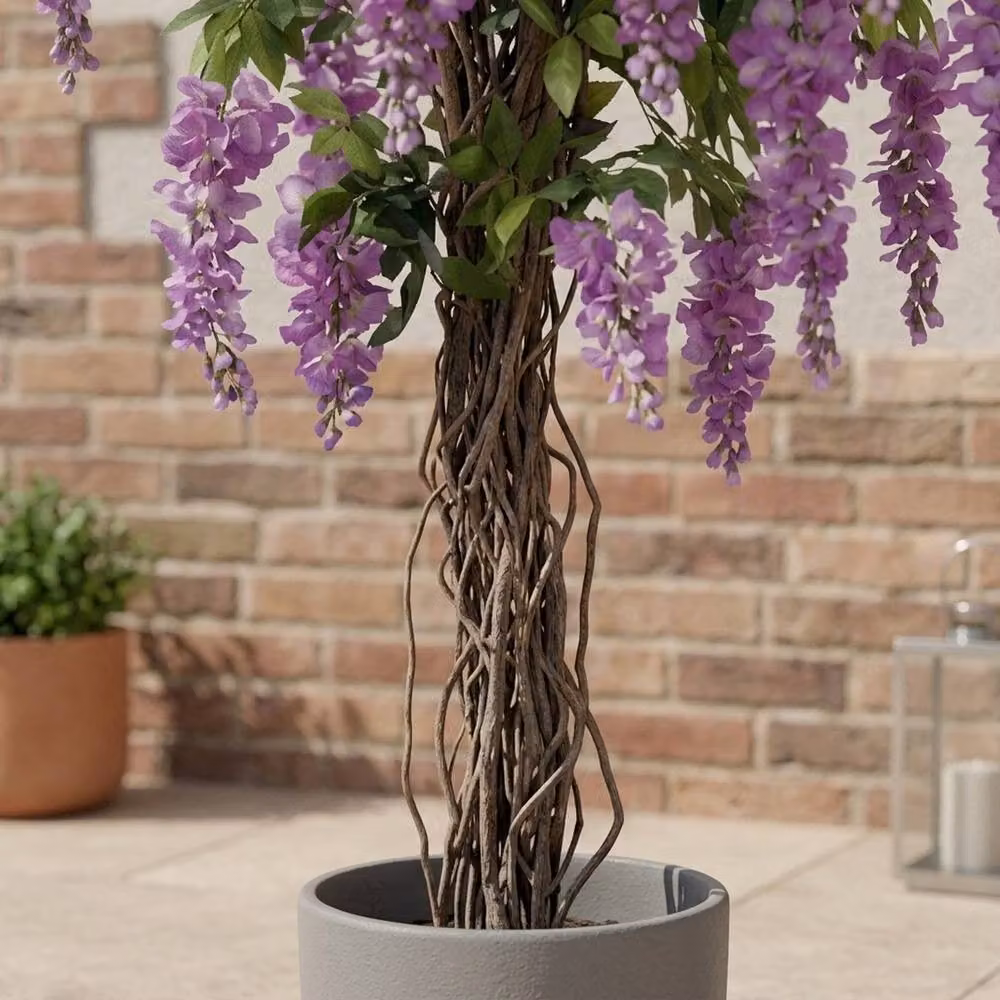 Garden Greatness Lifelike Purple and Green Wisteria Potted Tree – 2