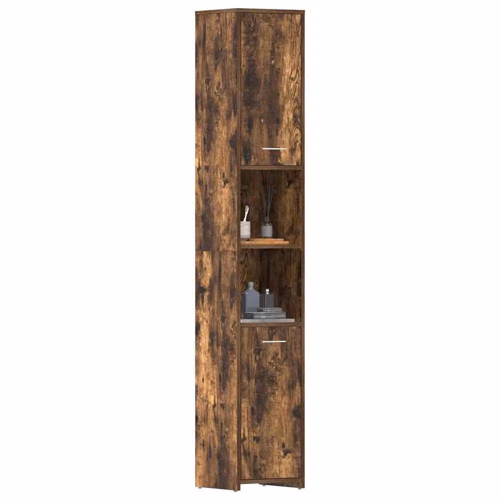 Berkfield Home Smoked Oak Bathroom Cabinet, Brown, W/D/H: 30 x 30 x 183.5 cm – 3