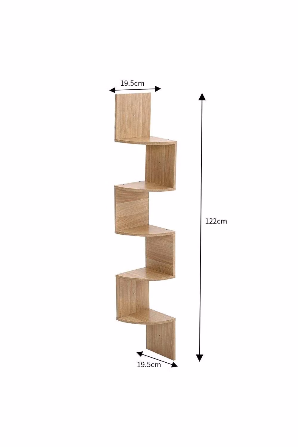 H&O Direct Modern Tiered Wooden Floating Corner Wall Shelf in Brown – 2