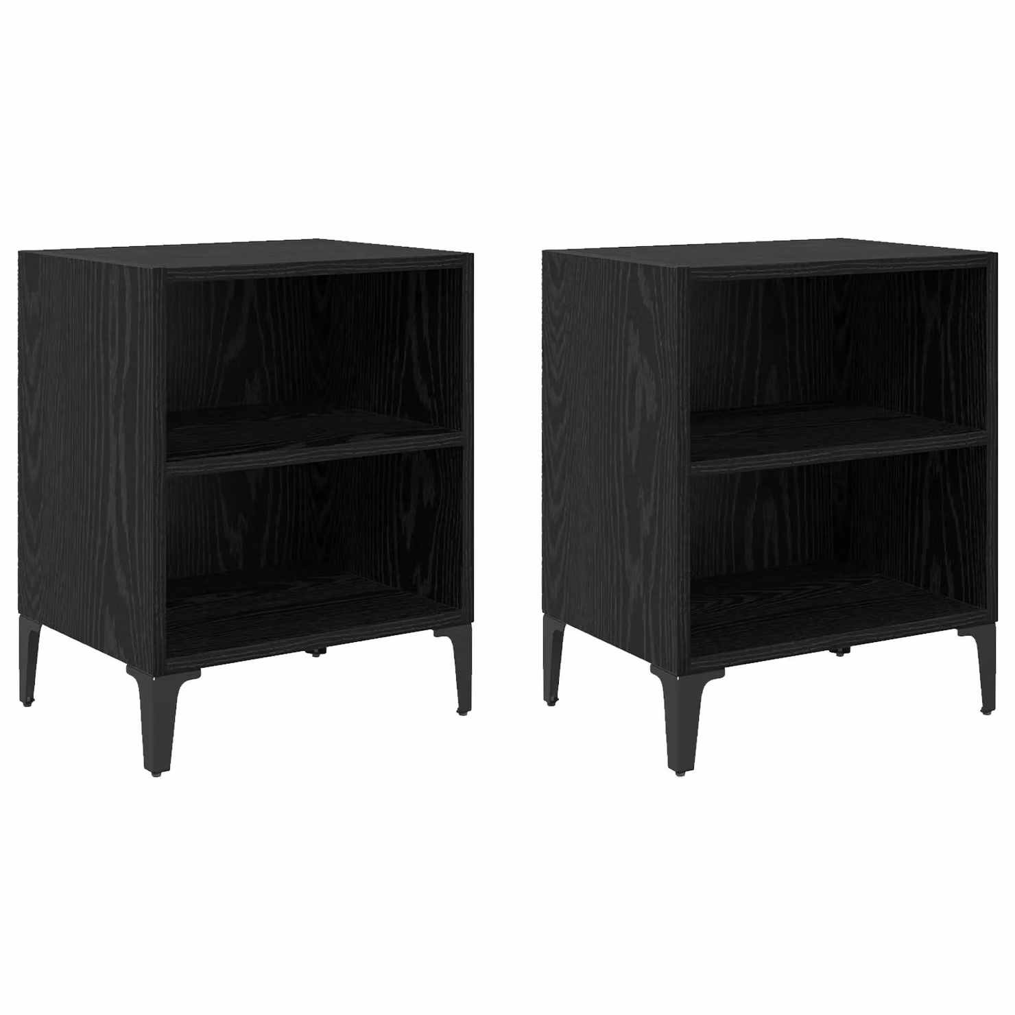 Berkfield Home Set of 2 Modern Black Oak Bedside Cabinets, W/D/H: 40 x 30 x 50 cm – 2