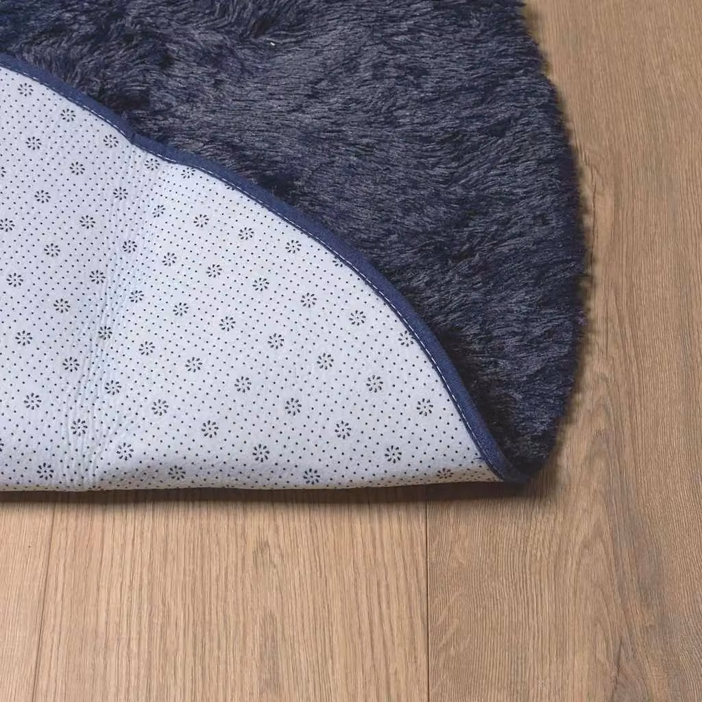 Berkfield Home NAVARRA Navy Blue Shaggy High Pile Polyester Rug, W: 300 cm, D: 200 cm – 4
