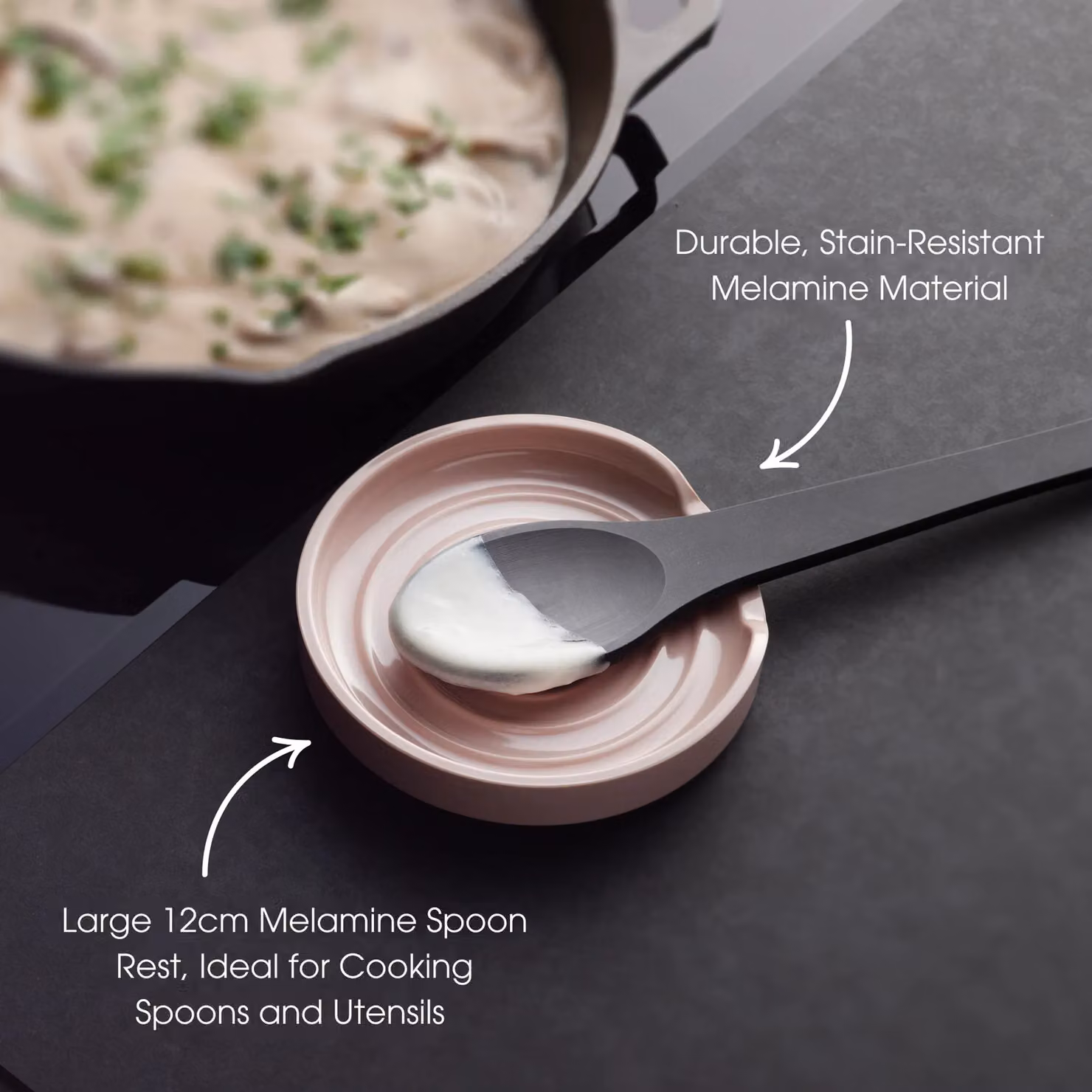 Zeal Melamine Circular Spoon Rest in Pink, Diameter: 12 cm – 2