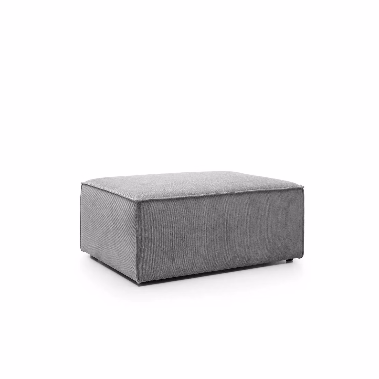 Abakus Direct Doris Rectangular Pouffe Footstool in Grey Cord Fabric, W: 94 cm, D: 69 cm, H: 41 cm – 2