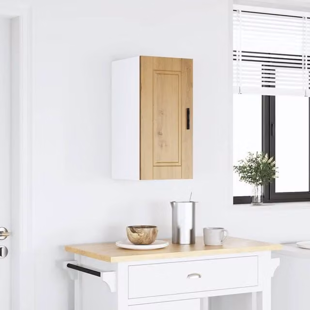 Berkfield Home Porto Artisan Oak Wall Cabinet in Brown