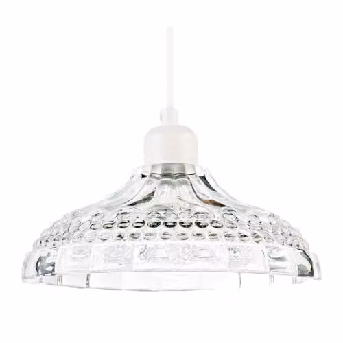 Happy Homewares Modern Transparent Glass Dome Pendant Light Shade with Reducer Ring, W/D/H: 25 x 25 x 10 cm – 1