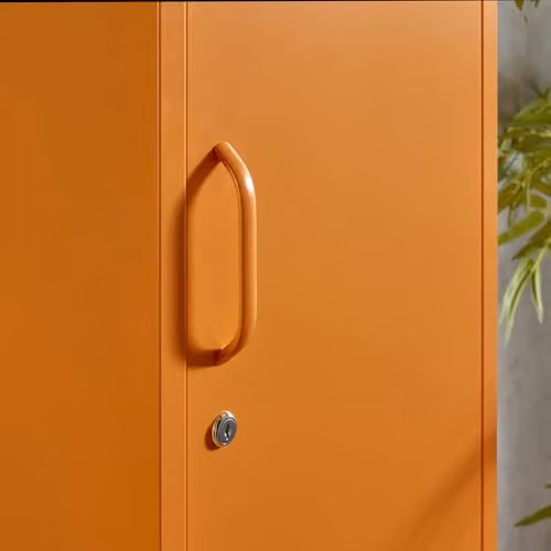 Moderna Metal Locker Cabinet with Lockable Storage and Adjustable Shelves, Orange, H 180 x W 38.5 x D 38.5 cm – 3